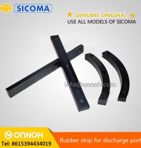 Rubber strip for discharge port