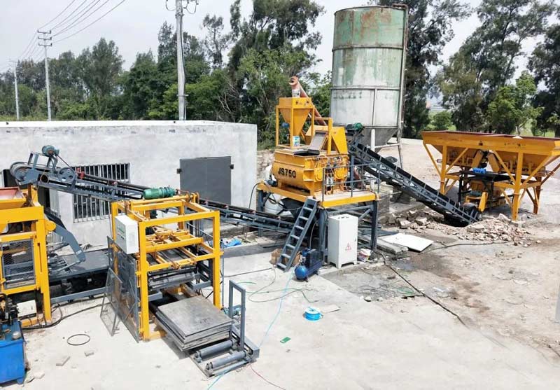 Block making machine equipment placement